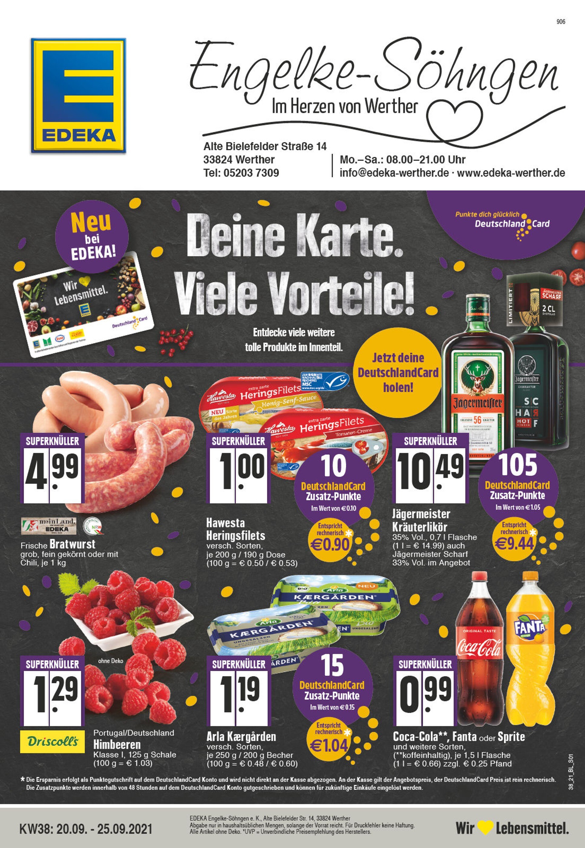 EDEKA Prospekt für Spenge mit 32 Seiten EDEKA Prospekt für Spenge: "Aktuelle Angebote", 32 Seiten, 20.09.2021 - 25.09.2021