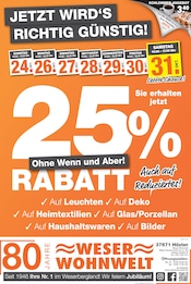 Weser Wohnwelt Möbel & Einrichtung Prospekt der aktuellen Woche mit 1 Seite, gültig von 24.10.2026 bis 31.10.2026, in Lügde und Umgebung Aktueller Weser Wohnwelt Möbel & Einrichtung Prospekt in Lügde und Umgebung, "JETZT WIRD´S RICHTIG GÜNSTIG!" mit 1 Seite, 24.10.2026 - 31.10.2026