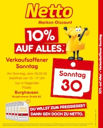 Netto Marken-Discount Prospekt für Burghausen: "10% AUF ALLES.", 2 Seiten, 30.03.2025 - 30.03.2025