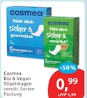 Bio & Vegan Slipeinlagen von cosmea für 0,99 € bei budni im Angebot Bio & Vegan Slipeinlagen von cosmea im aktuellen budni Prospekt