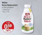 Reine Buttermilch von Müller für 0,59 € bei V-Markt im Angebot Reine Buttermilch von Müller im aktuellen V-Markt Prospekt
