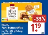 Feine Butterwaffeln im ALDI SÜD Prospekt Feine Butterwaffeln von Biscotto im aktuellen ALDI SÜD Prospekt für 1,19 €