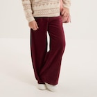 Pantalon chaud paper bag velours côtelé bordeaux fille à La Halle dans Sales