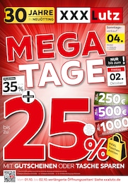 XXXLutz Prospekt für Prien mit 4 Seiten XXXLutz Prospekt für Prien: "MEGA-TAGE", 4 Seiten, 26.09.2026 - 02.10.2026