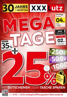 XXXLutz Prospekt MEGA-TAGE mit 4 Seiten