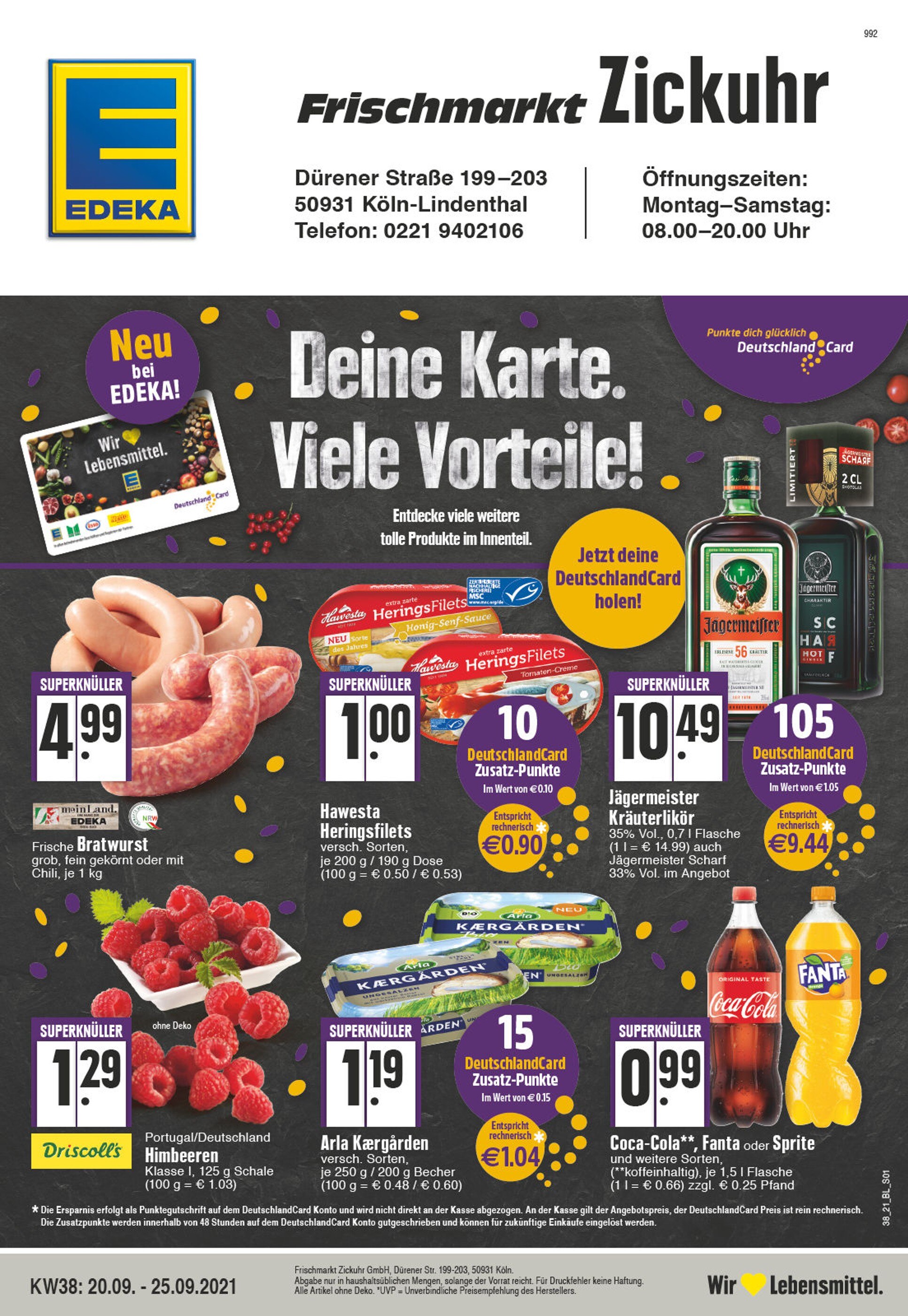 EDEKA Prospekt für Köln mit 32 Seiten EDEKA Prospekt für Köln: "Aktuelle Angebote", 32 Seiten, 20.09.2021 - 25.09.2021