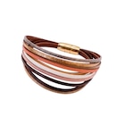Bracelet en acier doré cuir de chèvre vache et agneau fermoir aimant en promo chez E.Leclerc Bracelet en acier doré cuir de chèvre vache et agneau fermoir aimant dans le catalogue E.Leclerc