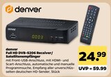Full HD DVB-S206 Receiver / Satellitenempfänger im Angebot bei Netto mit dem Scottie in Dresden Full HD DVB-S206 Receiver / Satellitenempfänger Angebote von denver bei Netto mit dem Scottie Dresden für 24,99 €