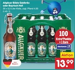 Büble Edelbräu oder Bayrisch Hell im Netto Marken-Discount Prospekt Büble Edelbräu oder Bayrisch Hell von Allgäuer im aktuellen Netto Marken-Discount Prospekt für 13,99 €