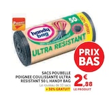 Sacs poubelle poignée coulissante ultra resistant 50 L - HANDY BAG dans le catalogue Super U