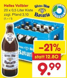 Helles Vollbier bei Netto Marken-Discount in Göppingen Helles Vollbier im Angebot bei Netto Marken-Discount Göppingen für 9,99 €