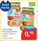Fruchtgläschen von Hallo Welt für 0,95 € bei budni im Angebot Fruchtgläschen von Hallo Welt im aktuellen budni Prospekt
