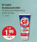 Saptil Handwaschmittel von Sil für 1,99 € bei V-Markt im Angebot Saptil Handwaschmittel von Sil im aktuellen V-Markt Prospekt