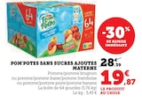 Pom'Potes sans sucres ajoutés à Hyper U dans Sainte-Magnance Pom'Potes sans sucres ajoutés à Hyper U dans Sainte-Magnance