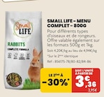 Menu complet - 800g - Small Life - Animalis Menu complet - 800g - Small Life à 3,36 € dans le catalogue Animalis