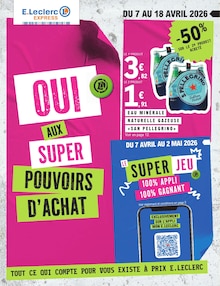 Catalogue E.Leclerc à Dieppe cette semaine, valable du 07/04/2026 au 18/04/2026 Prospectus E.Leclerc à Dieppe, "OUI AUX SUPERS POUVOIRS D'ACHAT", 16 pages de promos valables du 07/04/2026 au 18/04/2026