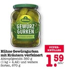 Gewürzgurken mit Kräutern verfeinert Angebote von Kühne bei E center Ludwigshafen für 1,59 €