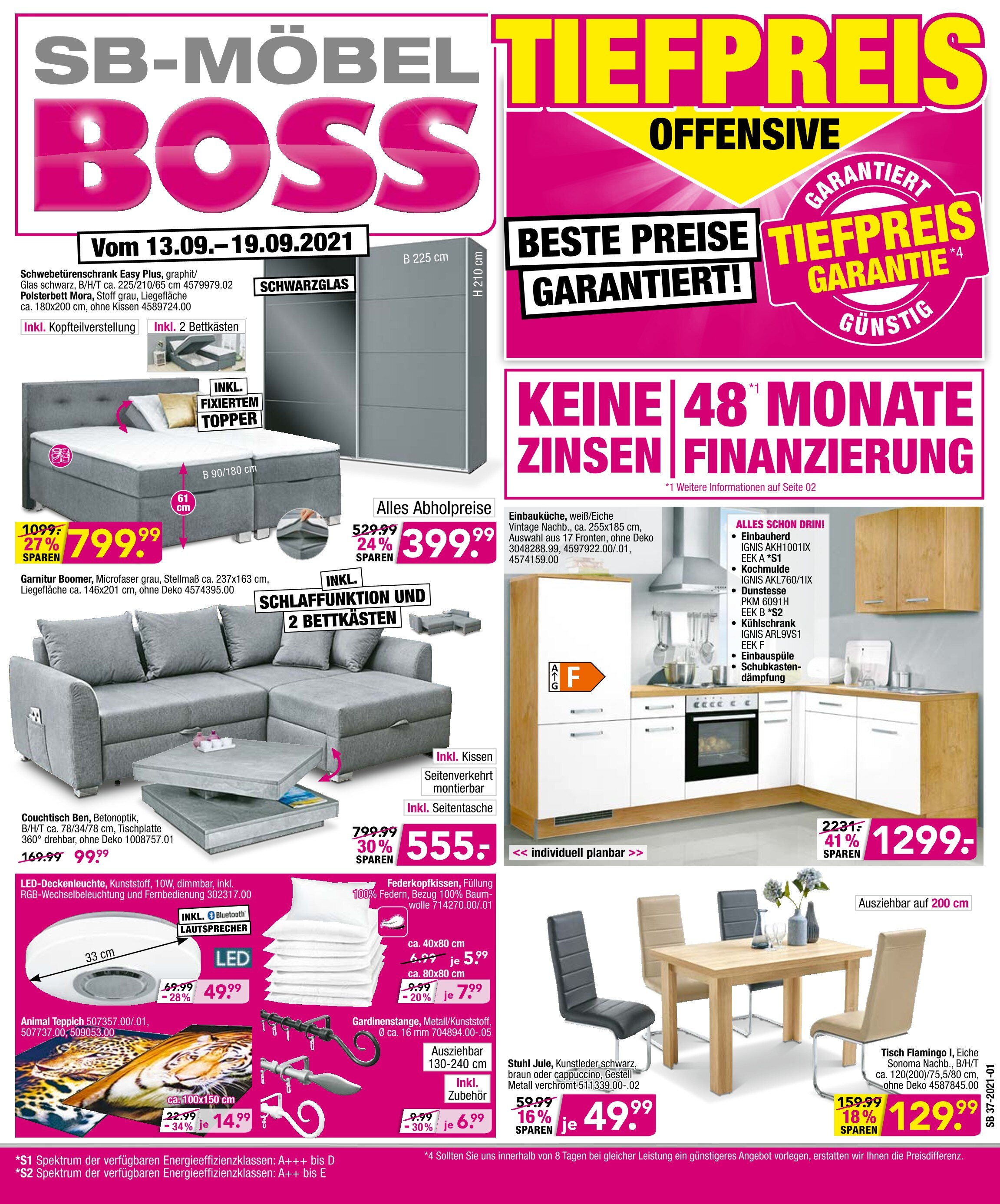 SB Möbel Boss Prospekt für Rheine mit 12 Seiten SB Möbel Boss Prospekt für Rheine: "Aktuelle Angebote", 12 Seiten, 13.09.2021 - 19.09.2021