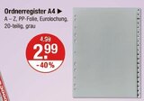 Ordnerregister A4 von  im aktuellen V-Markt Prospekt für 2,99 €