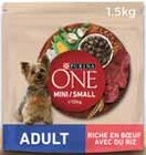 Croquettes chien mini adulte au bœuf et riz - PURINA ONE - Intermarché à Perpignan Croquettes chien mini adulte au bœuf et riz - PURINA ONE en promo chez Intermarché Perpignan à 1,99 €
