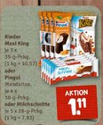 Maxi King oder Pingu Mandarine oder Milchschnitte von Kinder im aktuellen nahkauf Prospekt für 1,11 €