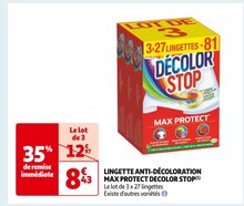 DECOLOR STOP Lingettes anti-décoloration max protect 27 lingettes pas cher  