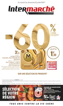 Prospectus Intermarché de la semaine "-60% DE REMISE IMMÉDIATE SUR LE 2ÈME" avec 1 pages, valide du 08/07/2025 au 20/07/2025 pour Saint-Sulpice-de-Royan et alentours