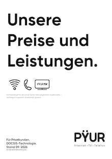 PŸUR Prospekt Unsere Preise und Leistungen. mit 31 Seiten
