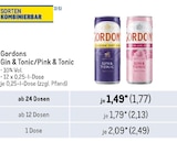 Gin & Tonic oder Pink & Tonic Angebote von Gordons bei Metro Gronau für 1,77 €