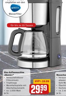 Glas-Kaffeemaschine »Bueno«* bei REWE in Cottbus Glas-Kaffeemaschine »Bueno«* im Angebot bei REWE Cottbus für 29,99 €
