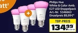 White & Color Amb. E27 LED Doppelpack Angebote von Philips Hue bei OBI Gera für 89,99 €