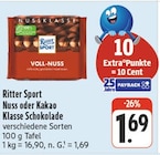 nah und gut Falkenhain - Nuss oder Kakao Klasse Schokolade Angebot im Prospekt Nuss oder Kakao Klasse Schokolade bei nah und gut im Falkenhain Prospekt für 1,69 €