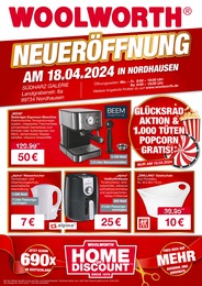 Aktueller Woolworth Prospekt, "NEUERÖFFNUNG IN NORDHAUSEN!", mit Angeboten der Woche, gültig von 18.04.2024 bis 18.04.2024