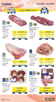 Rindfleisch im aktuellen METRO Prospekt (Essen) Rindfleisch im METRO Prospekt "Wochenangebote SCO + Charity" mit 26 Seiten (Essen)