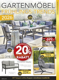 Aktueller BRAUN Möbel-Center Möbel & Einrichtung Prospekt für Waldachtal: GARTENMÖBEL FRÜHLINGS-TRENDS mit 8} Seiten, 11.04.2026 - 02.05.2026