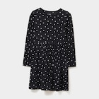 Robe évasée manches longues coton noir fille dans le catalogue La Halle