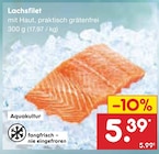 Lachsfilet von Aquakultur im aktuellen Netto Marken-Discount Prospekt für 5,39 €