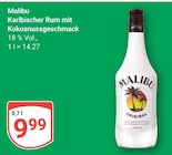Karibischer Rum mit Kokosnussgeschmack Angebote von Malibu bei GLOBUS Bochum für 9,99 €