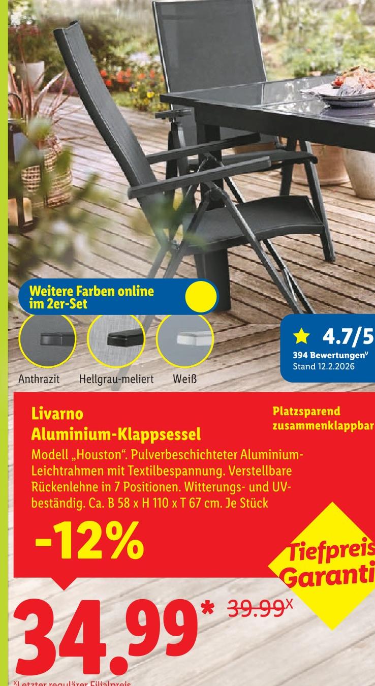 Aluminium-Klappsessel