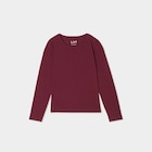 T-shirt coton manches longues à fronces bordeaux fille - La Halle T-shirt coton manches longues à fronces bordeaux fille à 3,99 € dans le catalogue La Halle