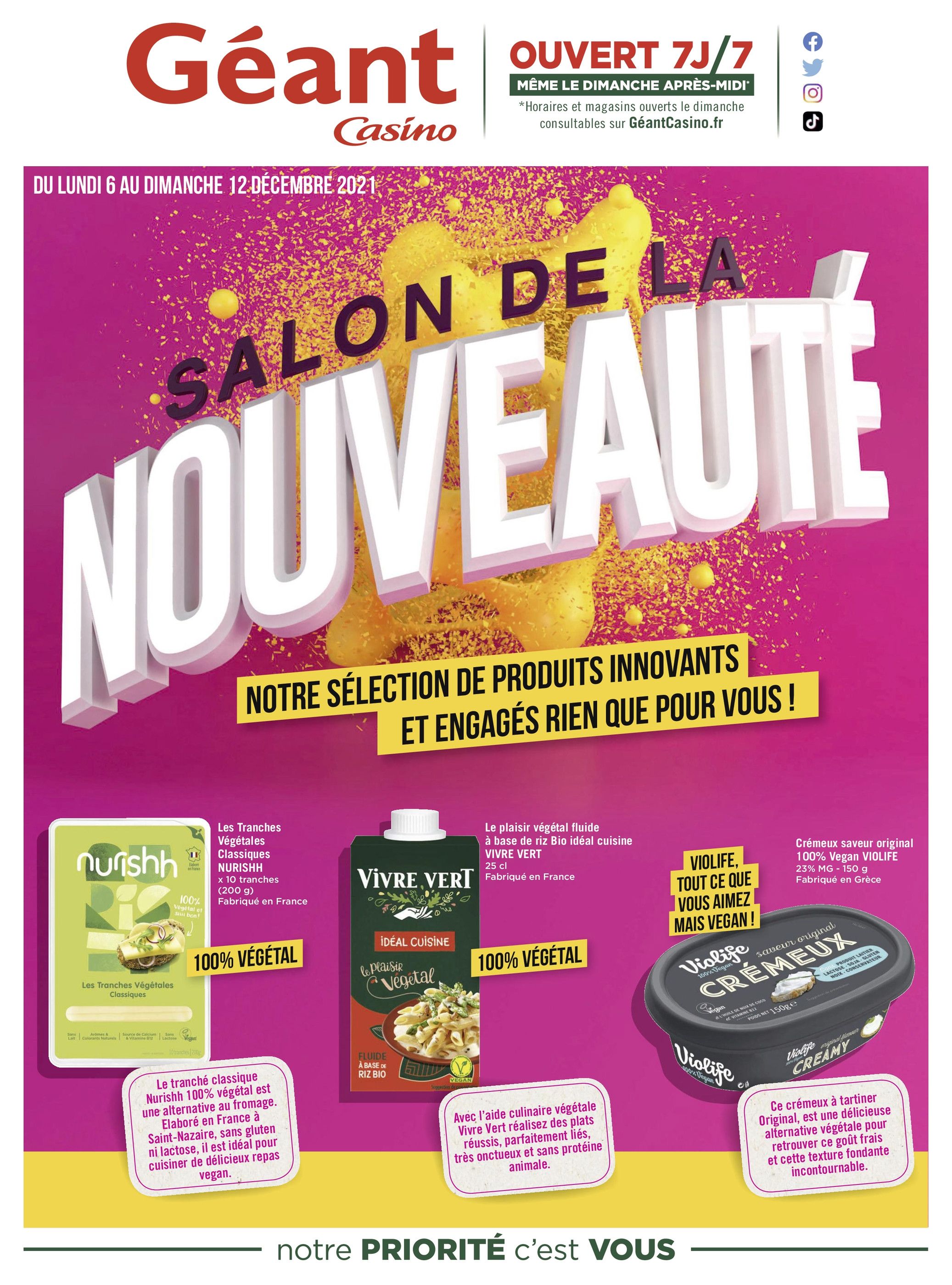 Catalogue Géant Casino à Fontenay-en-Parisis, avec 28 pages Prospectus Géant Casino à Fontenay-en-Parisis, "Salon de la nouveauté", 28 pages, 06/12/2021 - 12/12/2021