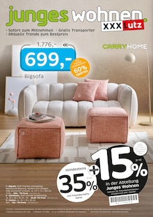 Aktueller XXXLutz MöbelhÀuser Prospekt (Lahstedt, 8 Seiten zum blÀttern XXXLutz MöbelhÀuser Prospekt junges wohnen. mit 8 Seiten