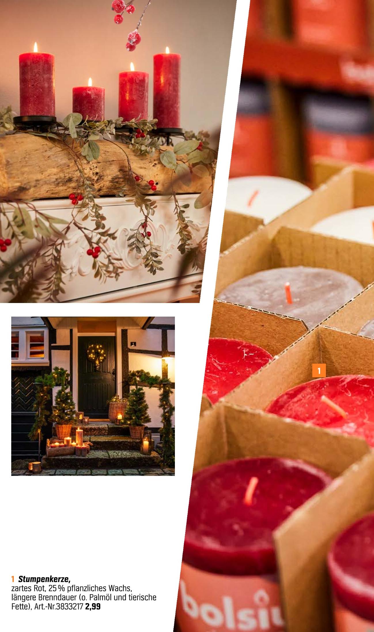 OBI Großwoltersdorf - Stumpenkerze Stumpenkerze Angebot bei OBI Großwoltersdorf im Prospekt WILLKOMMEN IM OBI WEIHNACHTSMARKT!