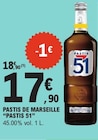 Pastis de Marseille - PASTIS 51 en promo chez E.Leclerc Colombes à 17,90 €