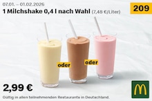 McDonalds Milchshake im Prospekt 