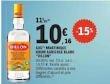 AOC Martinique Rhum Agricole Blanc - DILLON en promo chez E.Leclerc Nice à 10,16 €