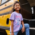 Promo T-shirt manches courtes coton Stitch parme fille à 4,99 € dans le catalogue La Halle à Saint-Germain-du-Puy