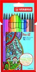 STABILO Pen 68 - 12 Feutres pointe moyenne - couleurs assorties - STABILO à 9,95 € dans le catalogue Bureau Vallée