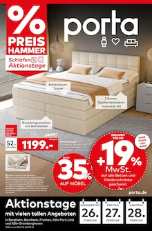 Bett im aktuellen porta Möbel Prospekt (Bergisch Gladbach) Bett im porta Möbel Prospekt "PREIS HAMMER" mit 12 Seiten (Bergisch Gladbach)