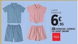 Chemisier, chemise ou short enfant - TISSAIA en promo à 6,95 € chez E.Leclerc Chemisier, chemise ou short enfant - TISSAIA dans le catalogue E.Leclerc